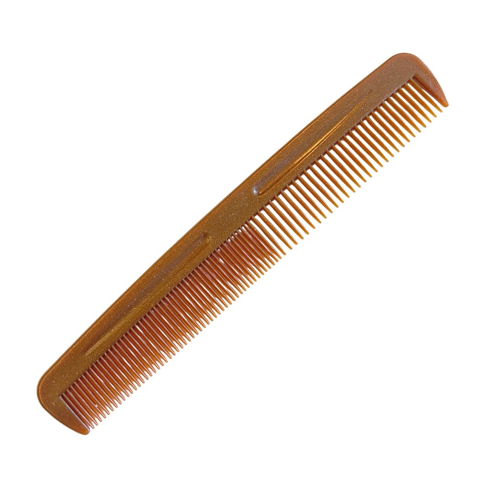 Pocket Purse Vtg UNBREAKABLE Comb Plastic 80s 90s USA Glitter gold 6.5" travel
